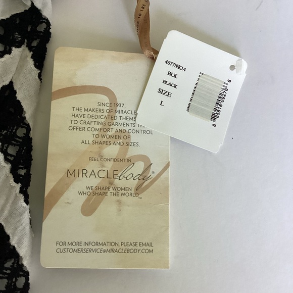 Miracle Body Miraclesuit Coverup Womens Large Black White Slimming Shapewear NWT - Picture 11 of 13